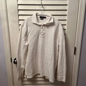 men’s white, custom slim fit / stretch mesh POLO RALPH LAUREN long-sleeve top